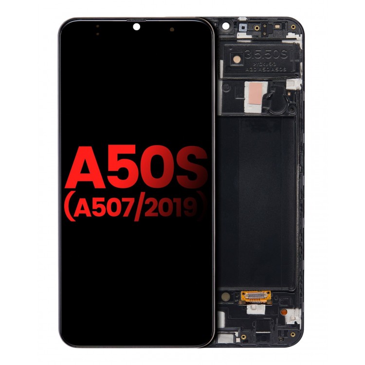 Samsung Galaxy A50s A507 Ekran Dokunmatik Siyah Çıtalı %100 Oled