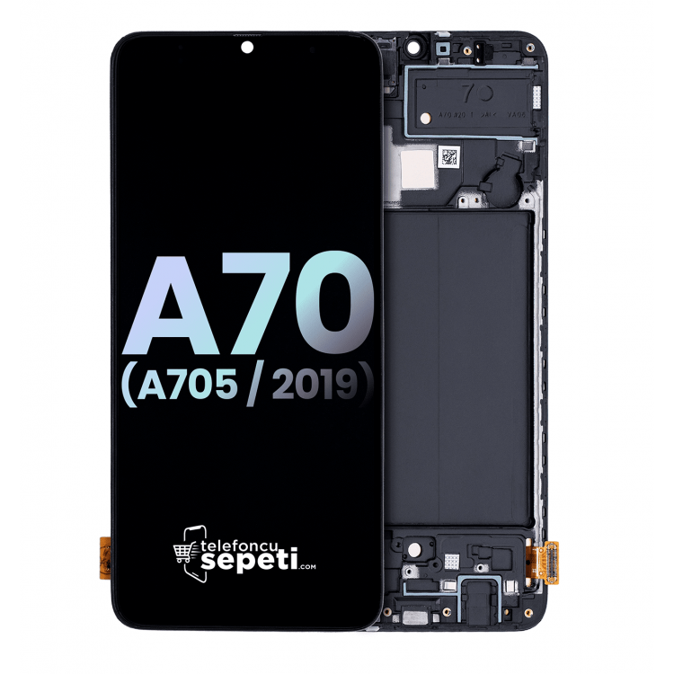 Samsung Galaxy A70 A705 Ekran Dokunmatik Siyah Çıtalı Orijinal %100 Servis Ürün