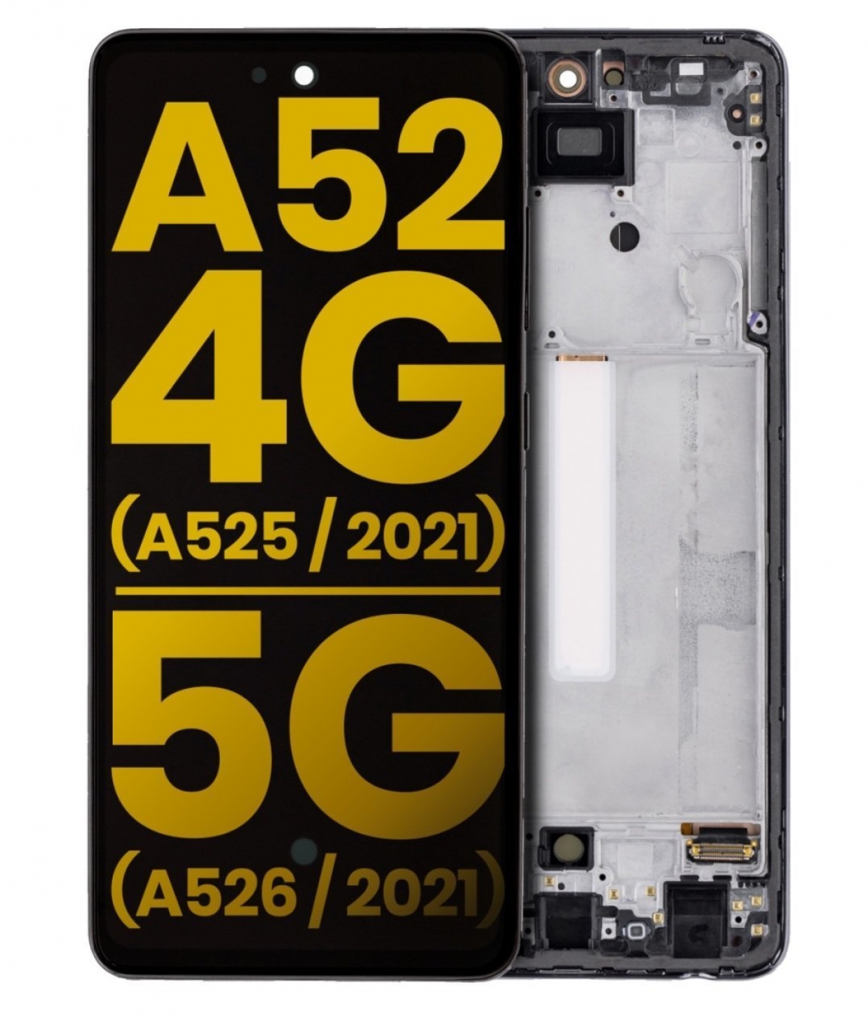 Samsung Galaxy A52 A525 Ekran Dokunmatik Siyah Çıtalı %100 Oled