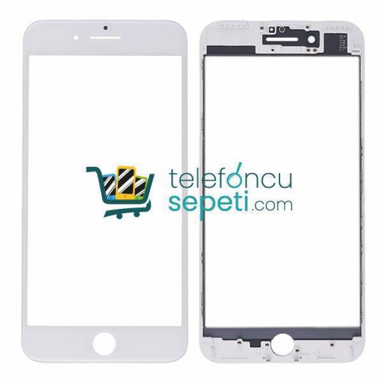 iPhone 7 Plus Lens Ocalı Çıtalı Beyaz