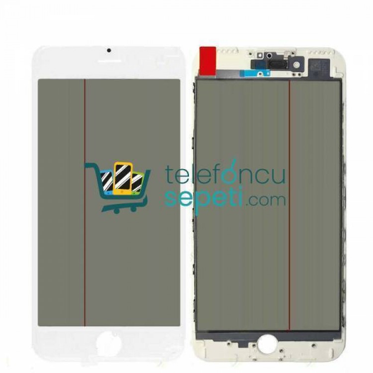 iPhone 7 Plus Lens Ocalı Çıtalı Polarizeli Beyaz