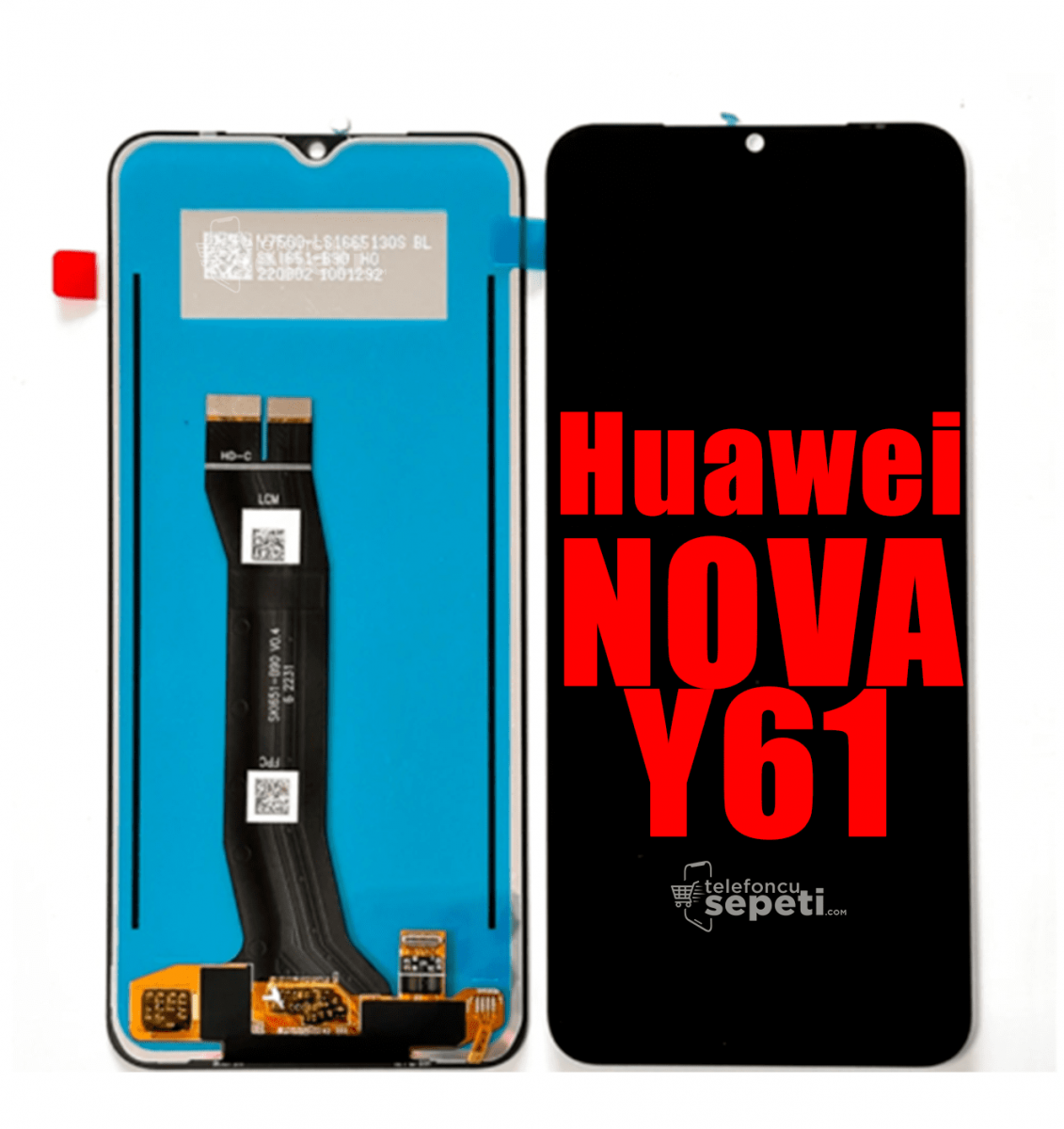Huawei Nova Y61 Ekran Dokunmatik Siyah Çıtasız Orjinal
