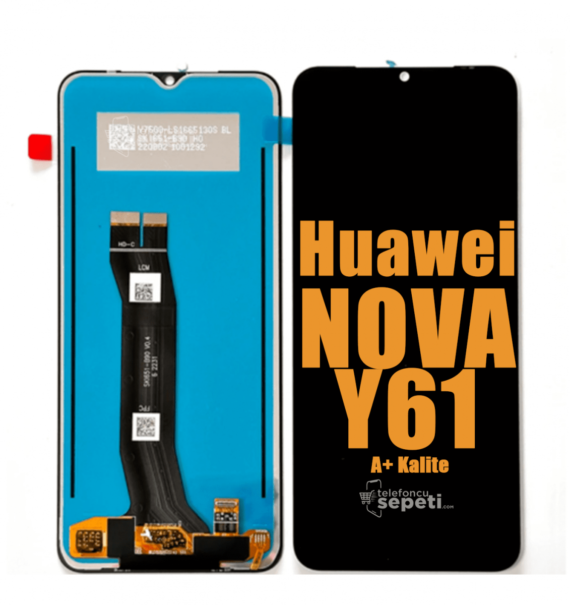 Huawei Nova Y61 Ekran Dokunmatik Siyah Çıtasız A Plus Kalite