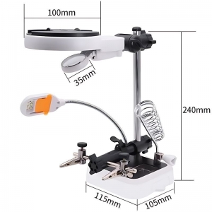 Mg16129-Dc Ledli Büyüteçli Bord Tutucu