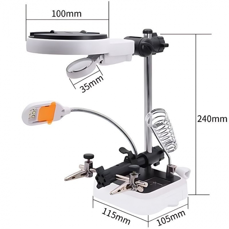 Mg16129-Dc Ledli Büyüteçli Bord Tutucu