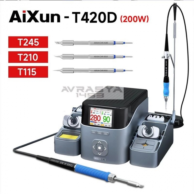 Aixun T420D (T210 + T115) 6 Adet Havya Ucu Lehim Istasyonu