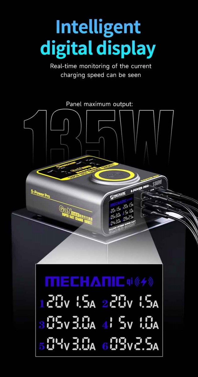 Mechanic S-Power Pro 6 Port Usb Tester Mechanic S-Power Pro 6 Port Usb Tester