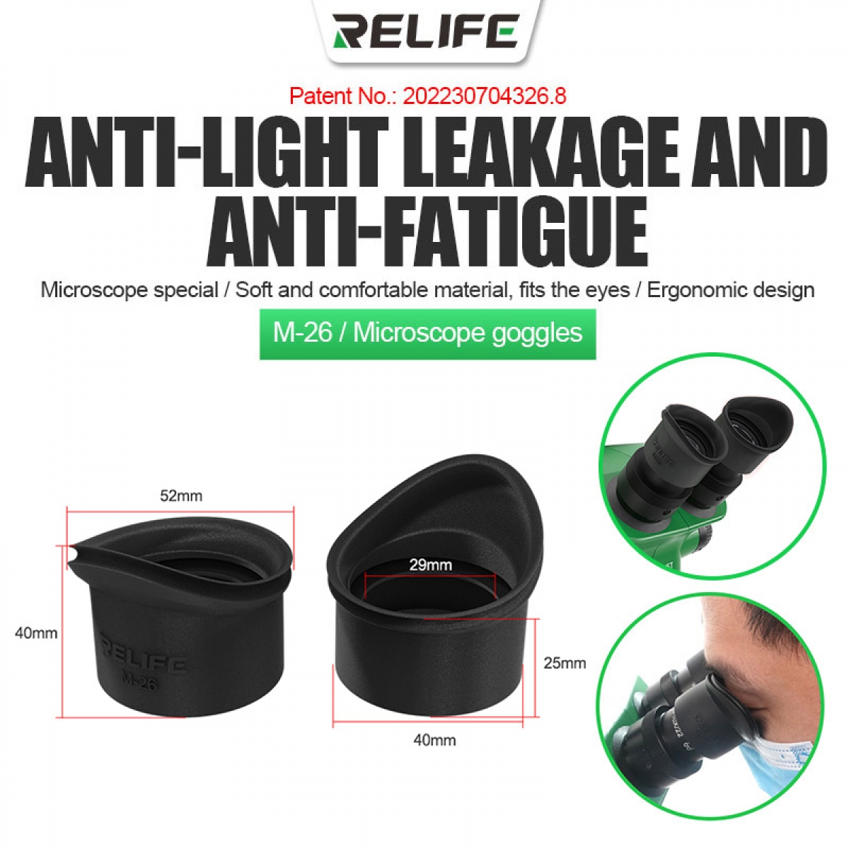 Relife M-26 Mikroskop Dürbün Göz Lastik Yedek Parça