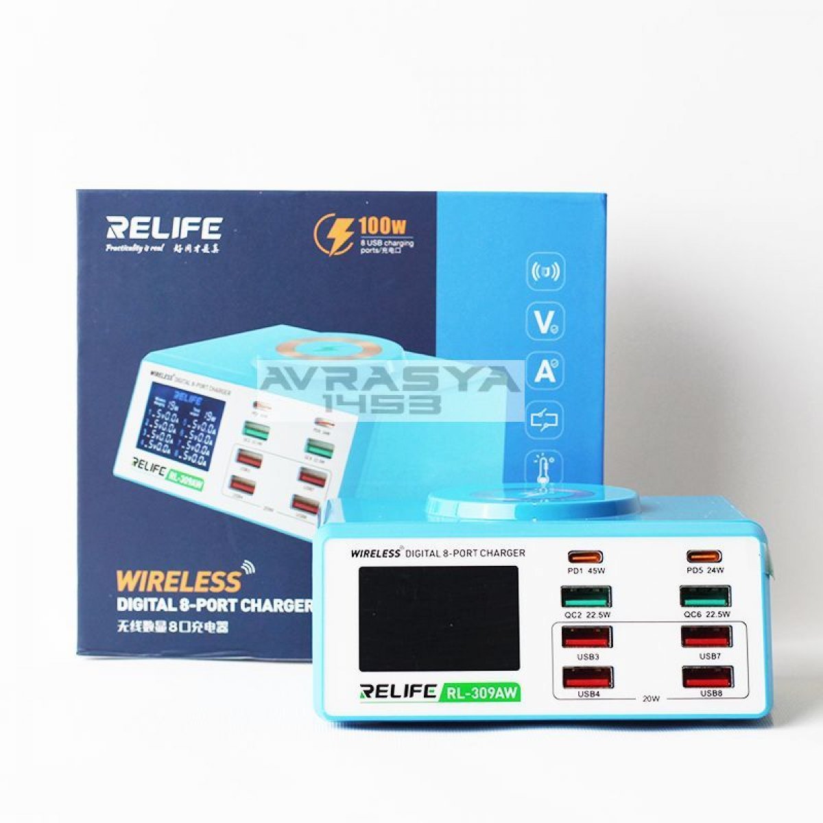 Relife Rl-309AW Nfc 8 Port Usb Tester Relife Rl-309AW Nfc 8 Port Usb Tester
