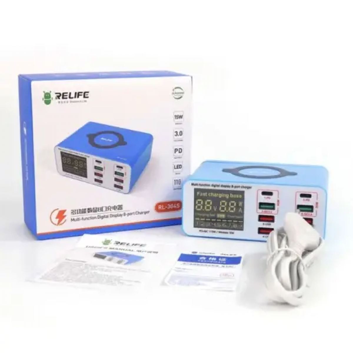 Relife Rl-304S 8 Port Wıreless Type-C Usb Charger