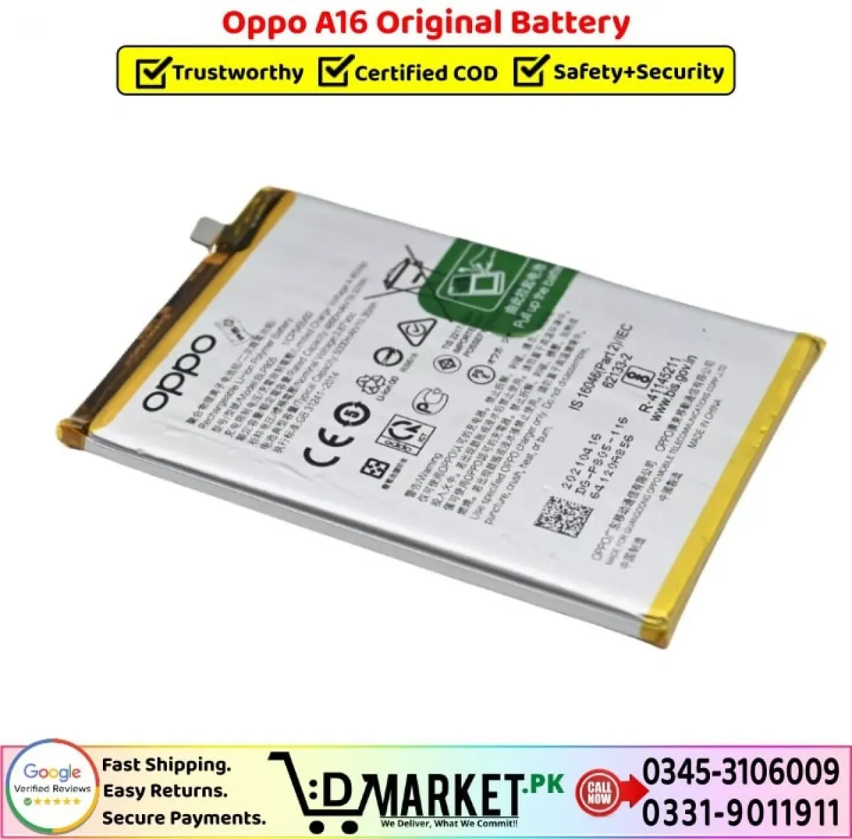 Oppo A16 Batarya Pil Orjinal Mah Logosuz Ürün BLP781 Oppo A16 Batarya Pil Orjinal Mah Logosuz Ürün BLP781