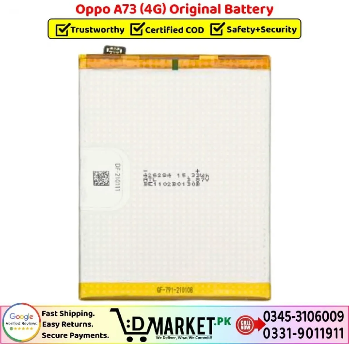 Oppo A73 4G Batarya Pil Orjinal Mah Logosuz Ürün BLP781