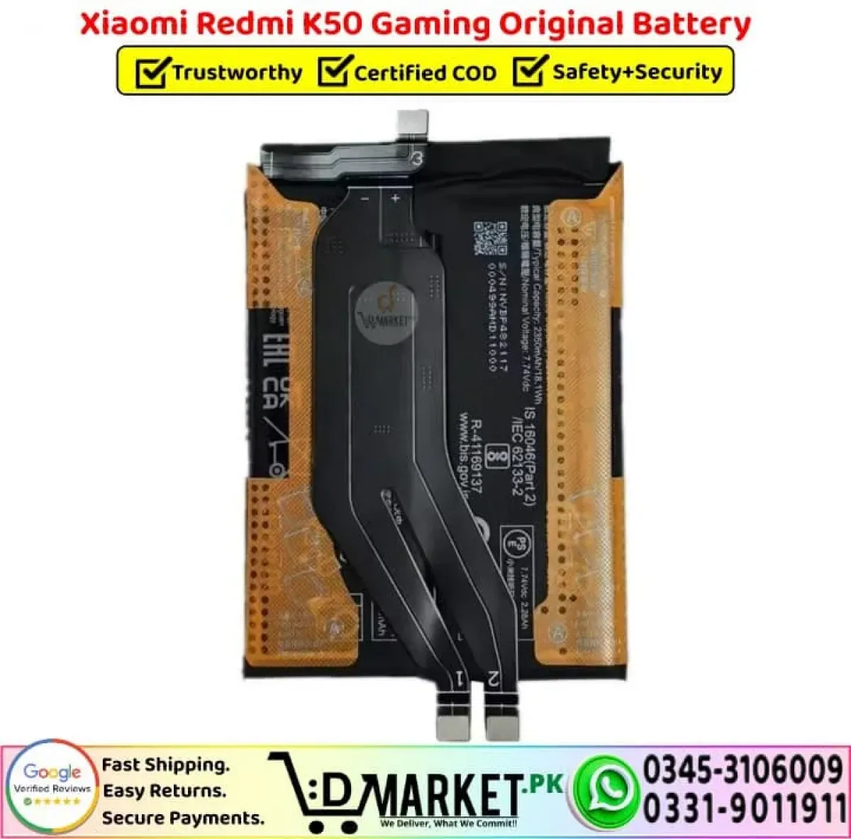 Xiaomi Redmi K50 GAMİNG Batarya Pil Orjinal Mah Logosuz Ürün BM4N